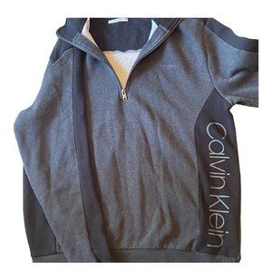 Jacket zippered black/dark gray  turtleneck large Clavin Klein